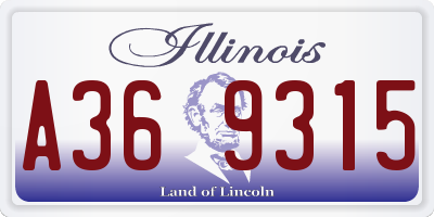IL license plate A369315