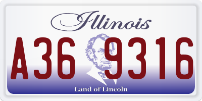 IL license plate A369316