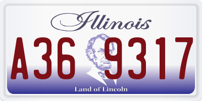 IL license plate A369317