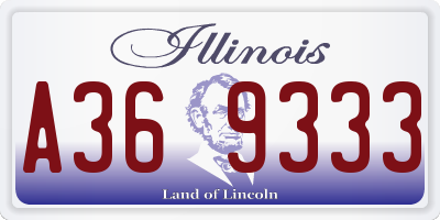 IL license plate A369333