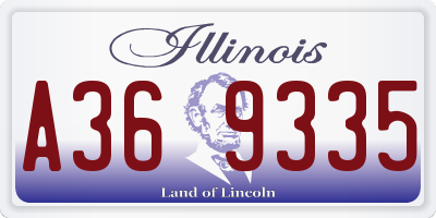 IL license plate A369335