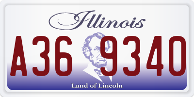 IL license plate A369340