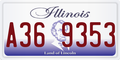 IL license plate A369353