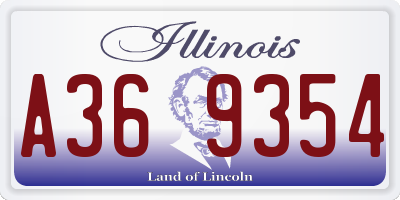 IL license plate A369354