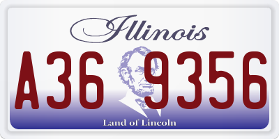 IL license plate A369356