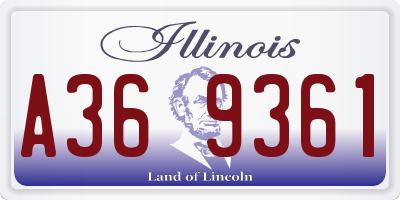 IL license plate A369361