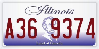 IL license plate A369374