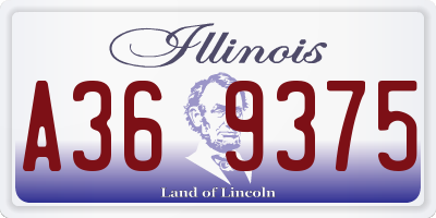 IL license plate A369375