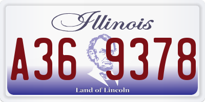 IL license plate A369378