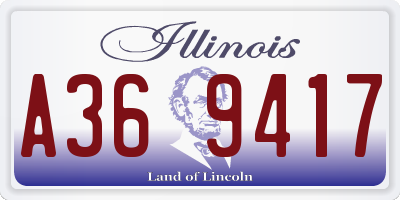 IL license plate A369417
