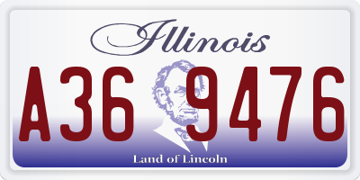 IL license plate A369476