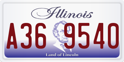 IL license plate A369540