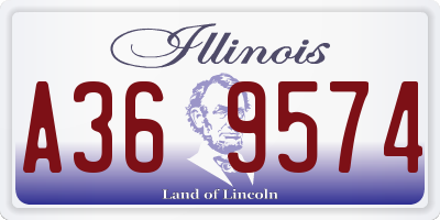 IL license plate A369574