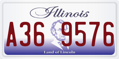 IL license plate A369576