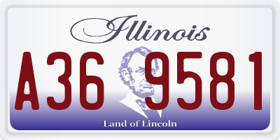 IL license plate A369581