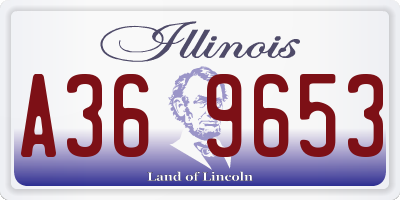 IL license plate A369653