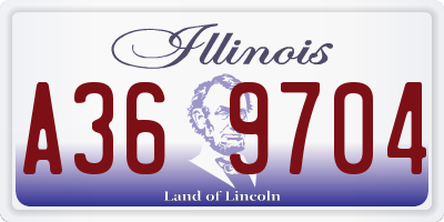 IL license plate A369704