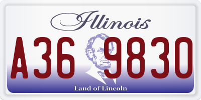 IL license plate A369830
