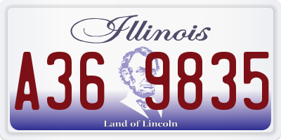 IL license plate A369835