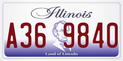 IL license plate A369840