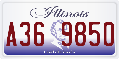 IL license plate A369850