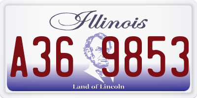 IL license plate A369853