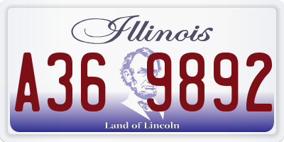 IL license plate A369892