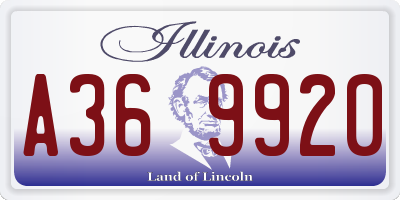 IL license plate A369920