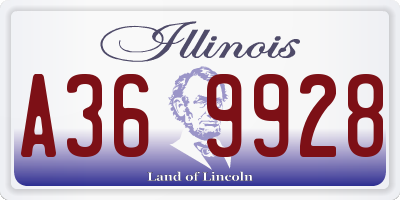 IL license plate A369928