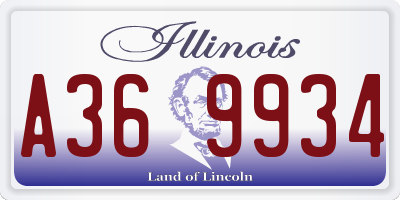 IL license plate A369934