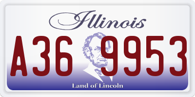 IL license plate A369953