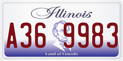 IL license plate A369983