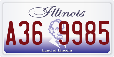 IL license plate A369985