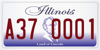 IL license plate A370001