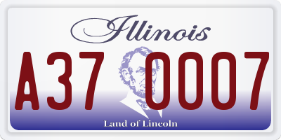 IL license plate A370007