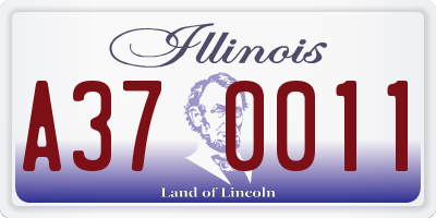 IL license plate A370011
