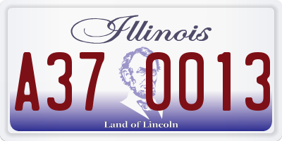 IL license plate A370013