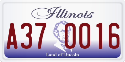 IL license plate A370016