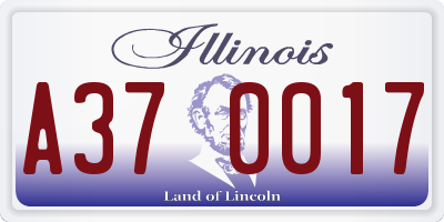 IL license plate A370017