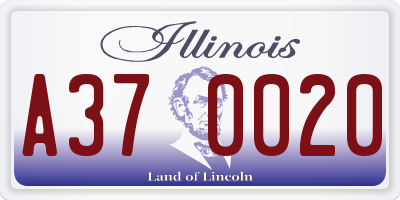 IL license plate A370020