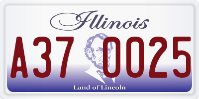 IL license plate A370025
