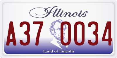 IL license plate A370034