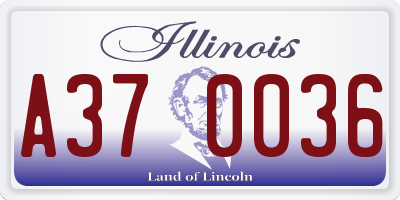 IL license plate A370036