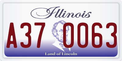 IL license plate A370063