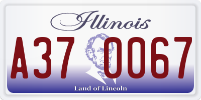 IL license plate A370067