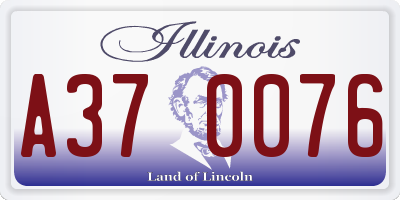 IL license plate A370076