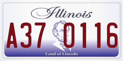 IL license plate A370116