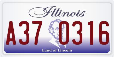 IL license plate A370316