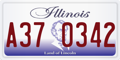 IL license plate A370342