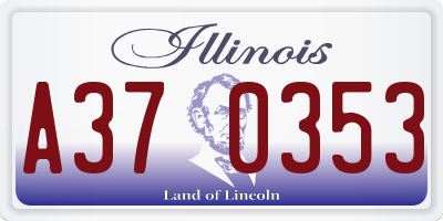 IL license plate A370353